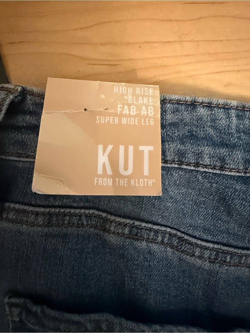 Kut from the Kloth High-Rise Blake Super Wide Leg Jeans in Blue Size 14 NWT - Picture 6 of 8